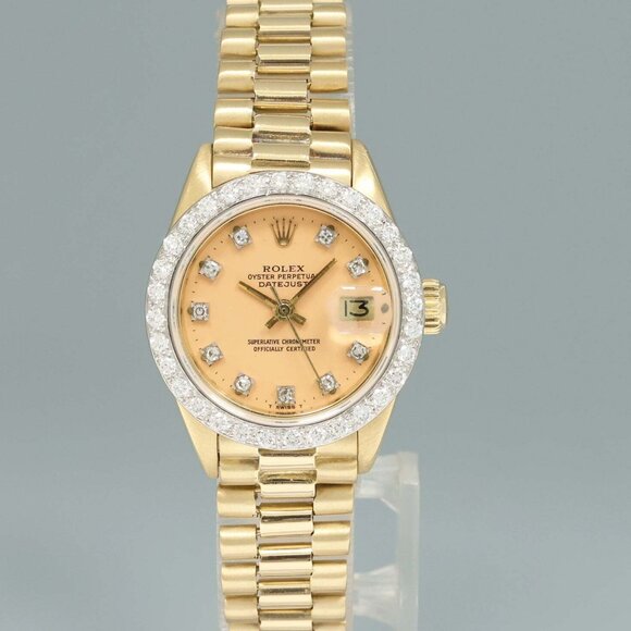 WOW! Ladies Diamond Dial President 18kt Watch With Rolex Box!!!!! - Picture 2 of 7